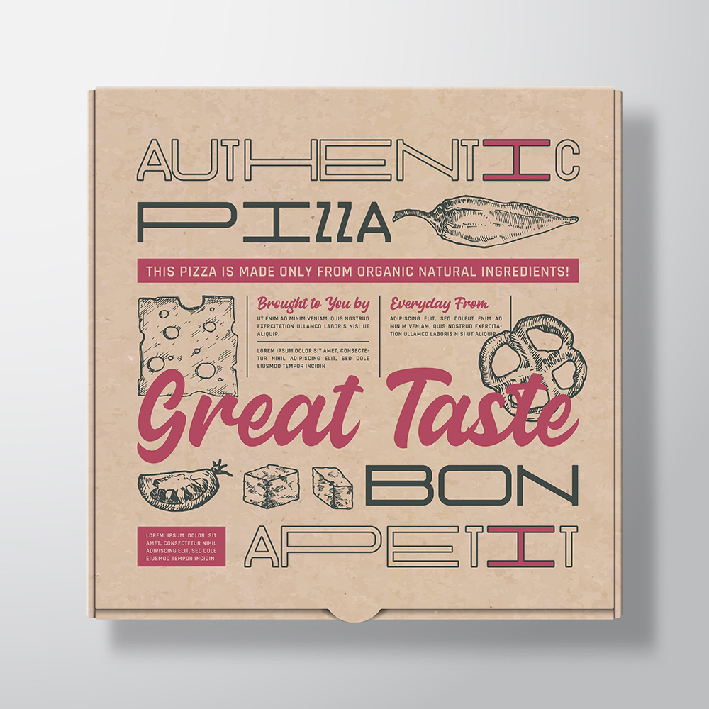 Baskılı Kraft Pizza Kutusu