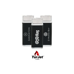 YurJet Promosyon Siyah Turbo Metal Çakmak